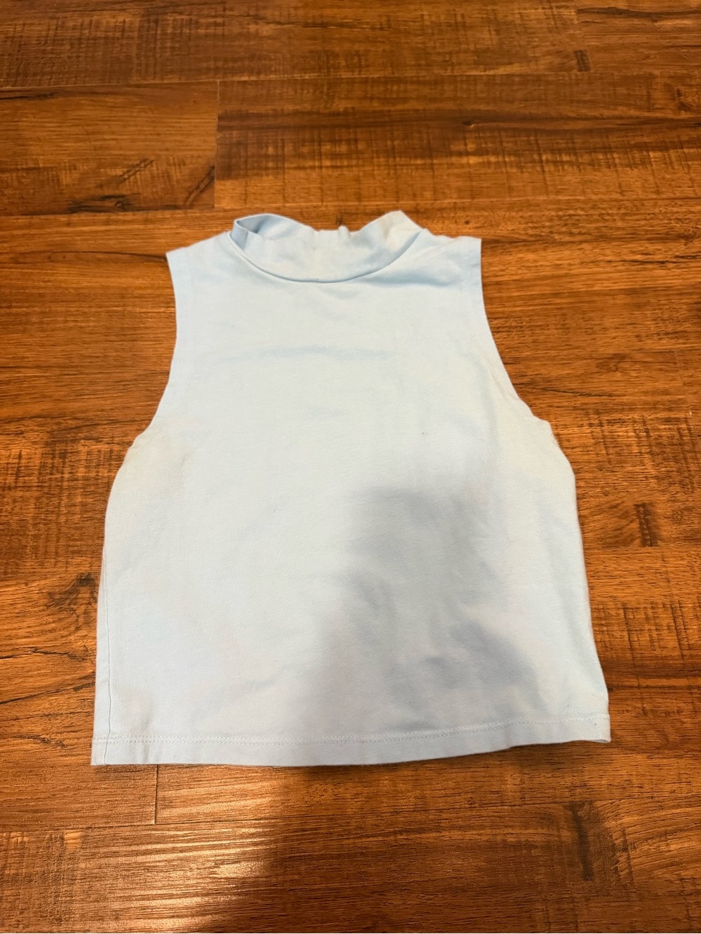 Wild Fable Sleeveless Mock Neck Crop Top - Light Blue